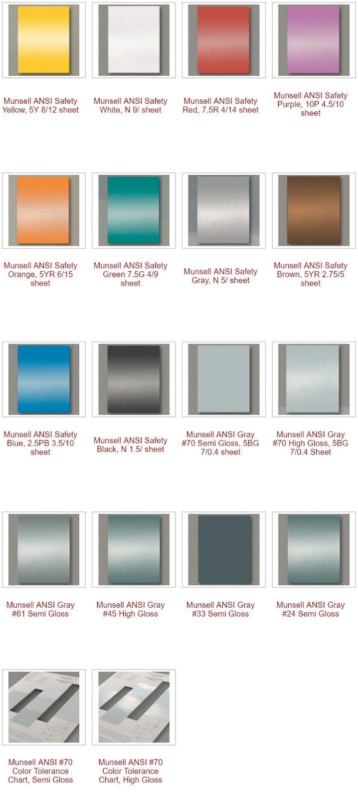 Munsell ANSI color Standards